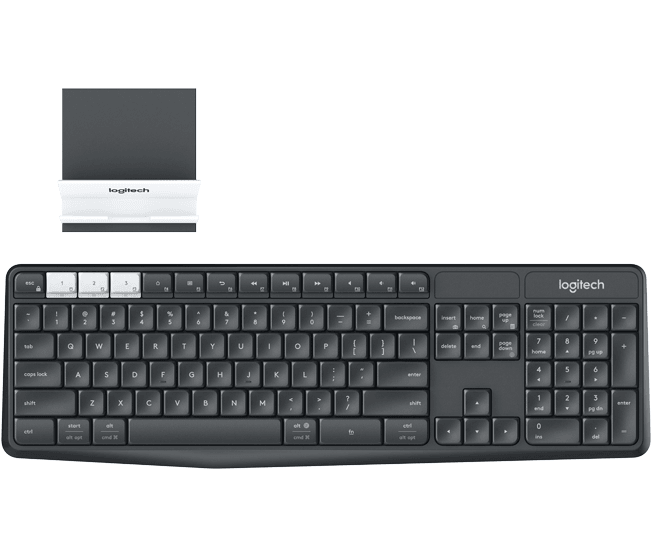 LOGITECH K375S MULTI-DEVICE WIRELESS KEYBOARD AND STAND COMBO (CHARCOAL BLACK) - DataBlitz
