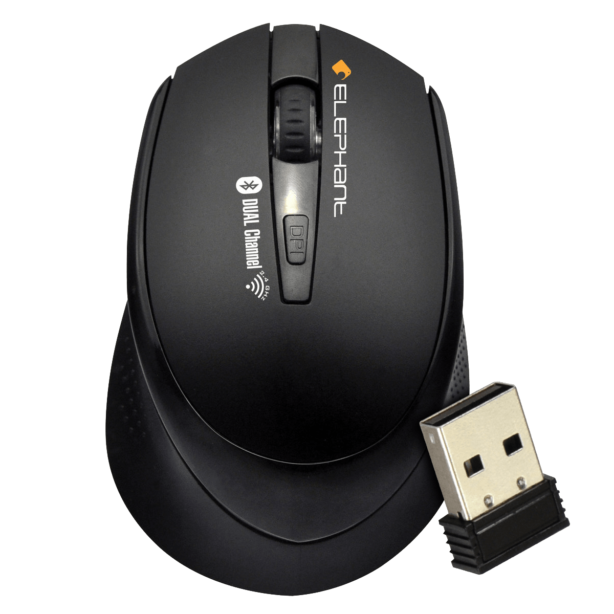 ELEPHANT DRAGONWAR BLUETOOTH 4.0 + 2.4G WIRELESS DUAL CHANNEL MOUSE (ELE-M525-BLACK) - DataBlitz