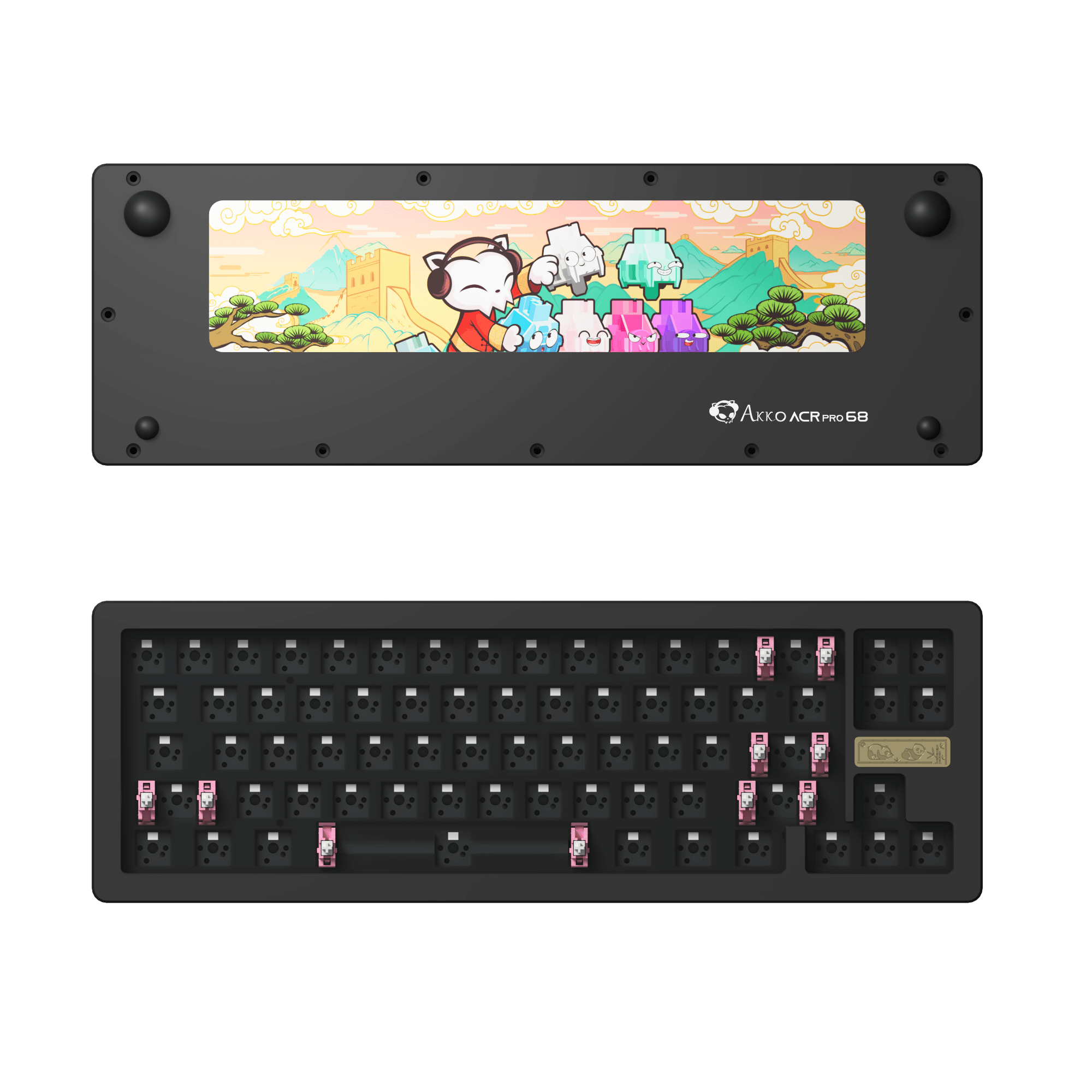 AKKO ACR Pro 68 Barebone Custom Mechanical Keyboard Hot-Swappable DIY Kit Gasket Mount (Black) - DataBlitz