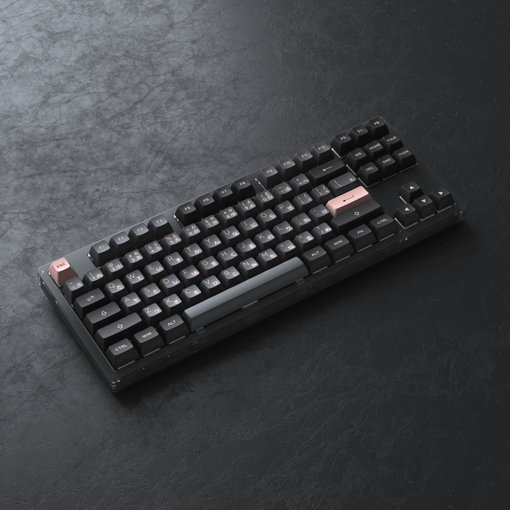 AKKO ACR87 COMBO RGB HOT-SWAPPABLE ACRYLIC MECHANICAL KEYBOARD BLACK & PINK (JELLY BLACK SWITCH) - DataBlitz