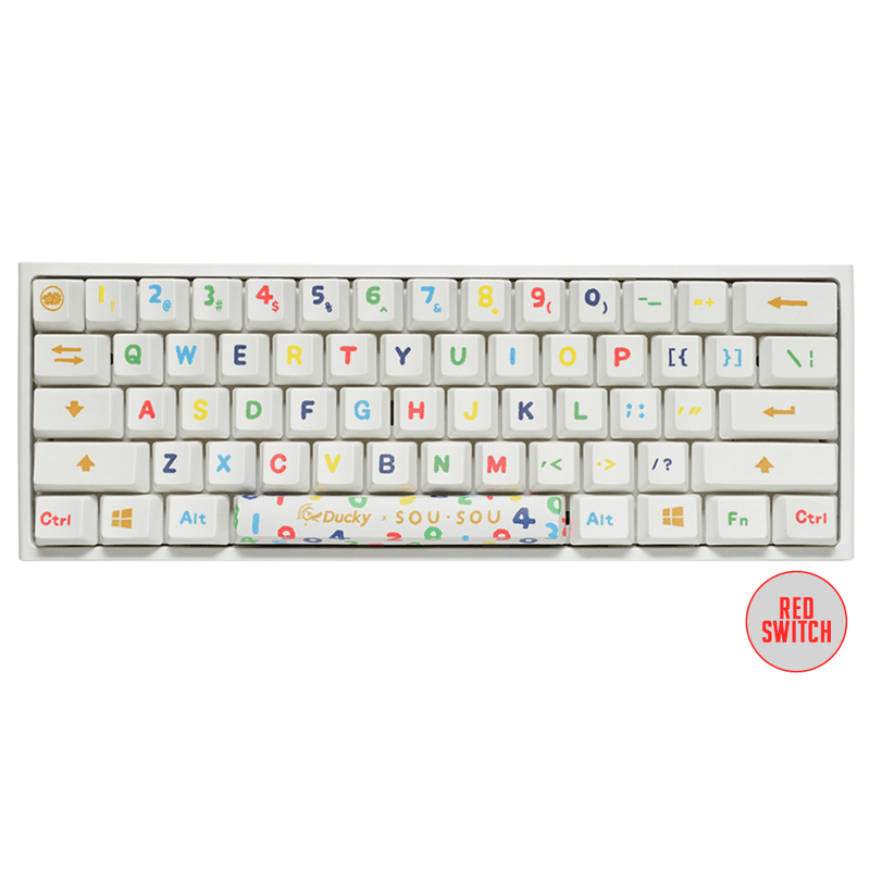 DUCKY X SOU SOU ONE 2 MINI RGB LED MECHANICAL KEYBOARD (CHERRY MX RED) (DKON2061ST-RUSPHWWTS2) - DataBlitz