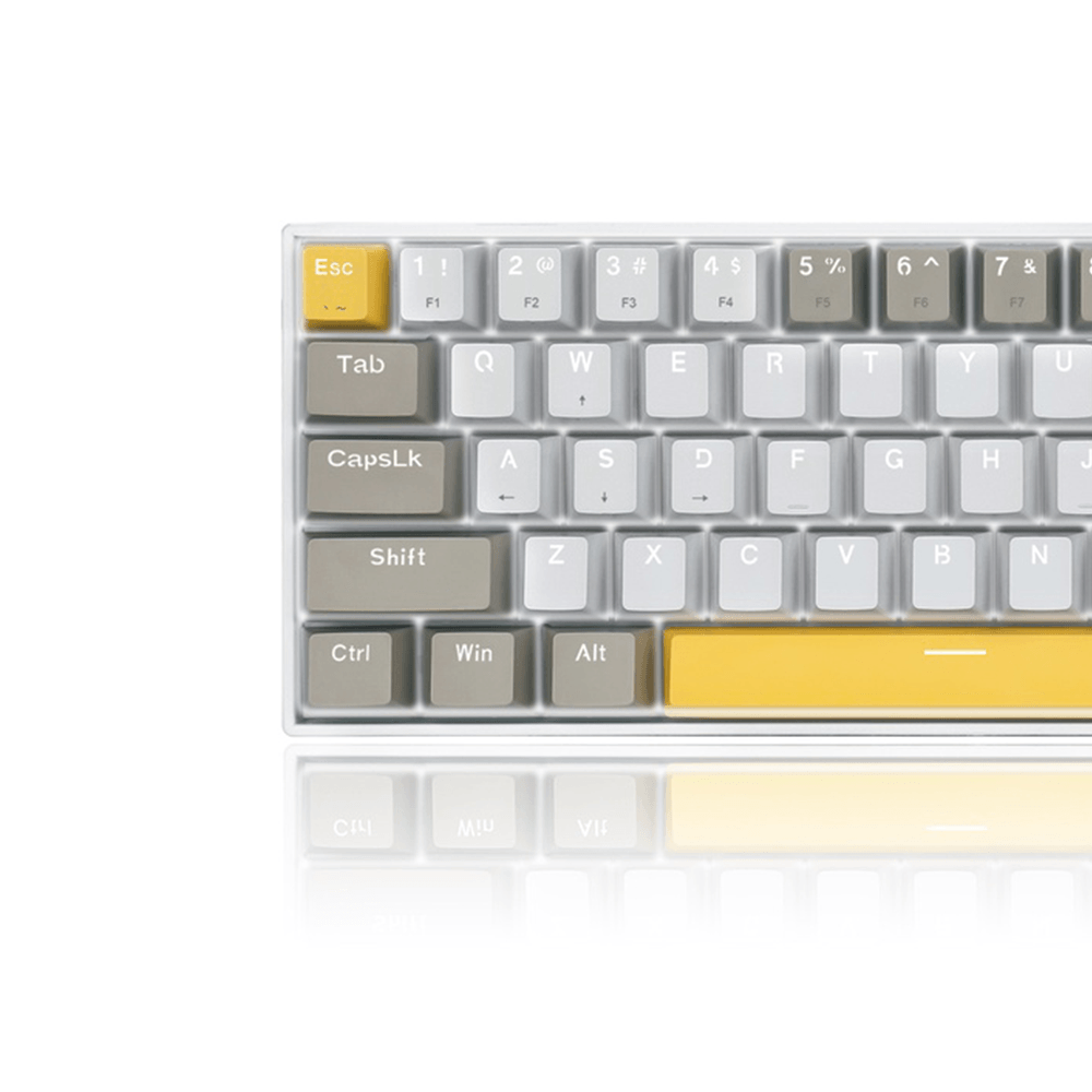 REDRAGON LAKSHMI K606 DETACHABLE WIRE MECHANICAL KEYBOARD (YELLOW WHITE GREY) DUST-PROOF BROWN SWITCH - DataBlitz