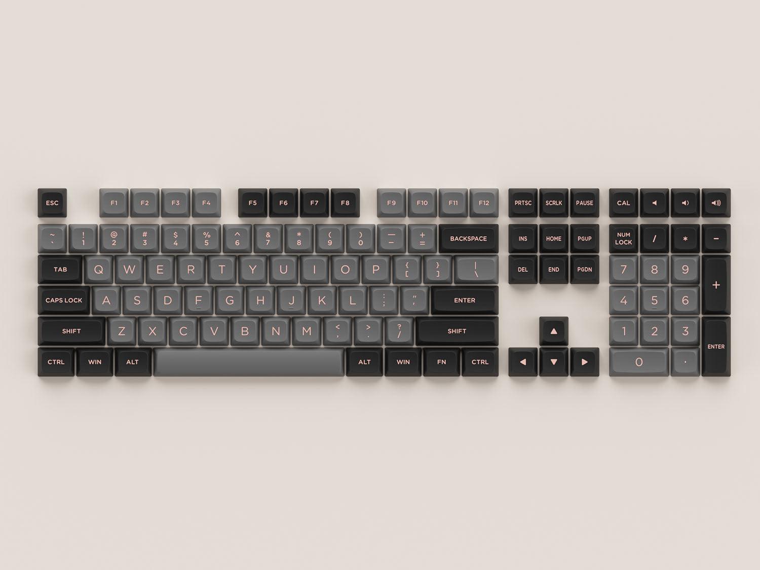 AKKO BLACK & PINK PBT KEYCAPS SET ASA LOW PROFILE 155 KEYS - DataBlitz