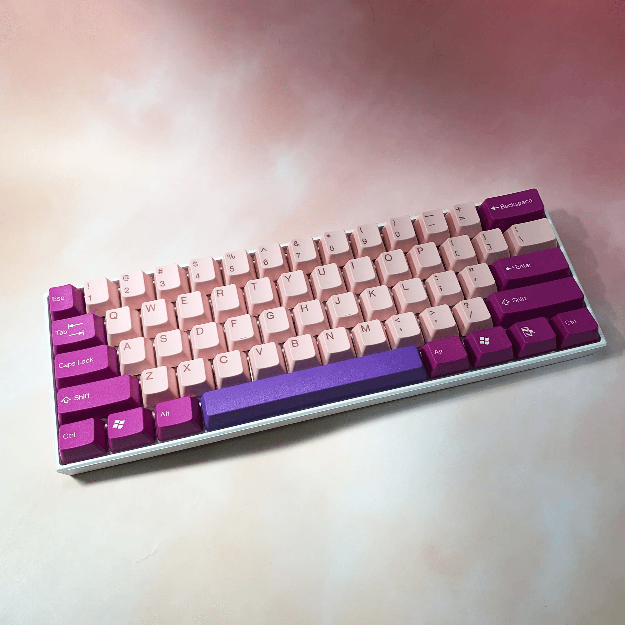 TAIHAO DOUBLE SHOT ABS KEYCAPS SET FOR CHERRY MX SWITCH (104-KEYS) (PINK/RASPBERRY) (C01PK301) - DataBlitz