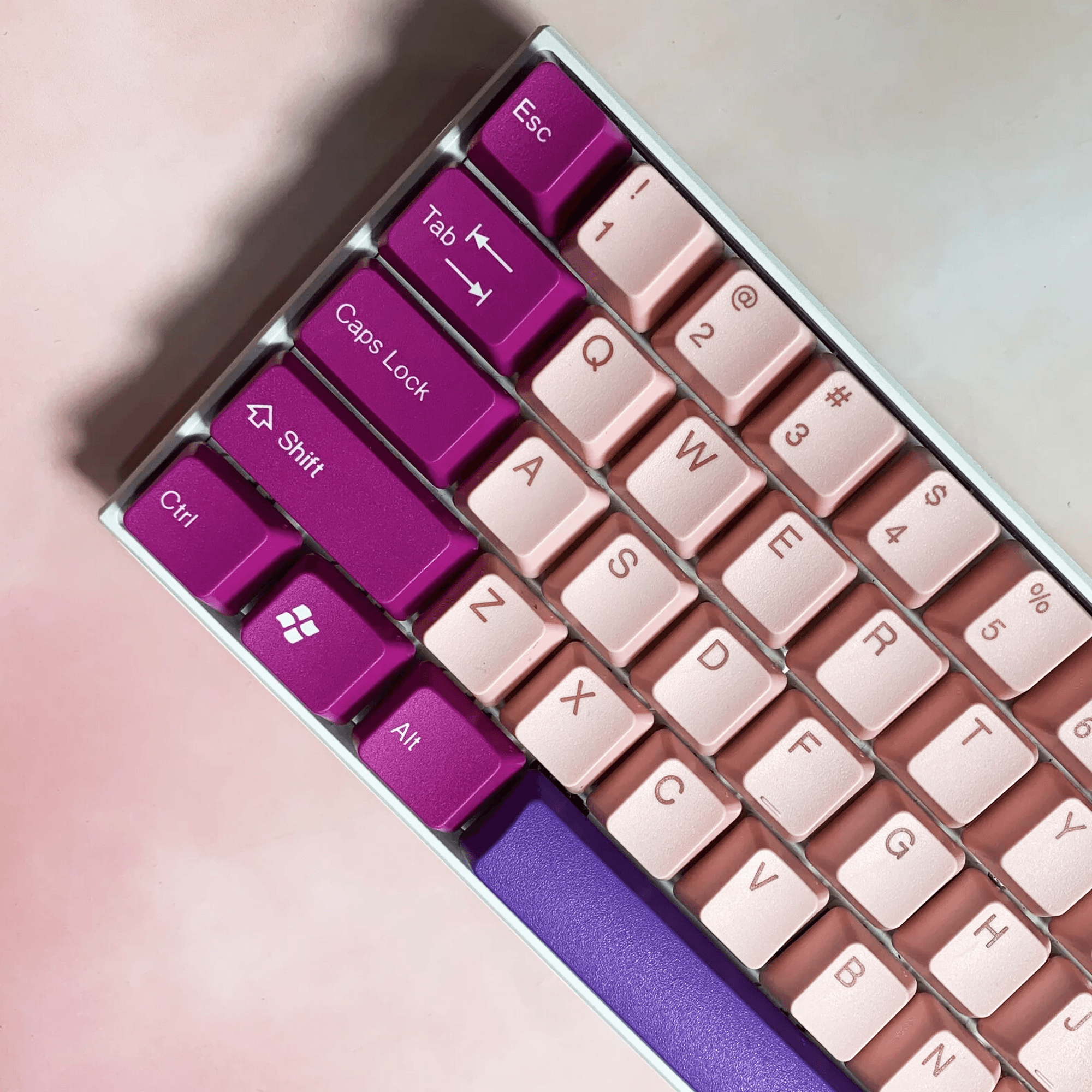 TAIHAO DOUBLE SHOT ABS KEYCAPS SET FOR CHERRY MX SWITCH (104-KEYS) (PINK/RASPBERRY) (C01PK301) - DataBlitz