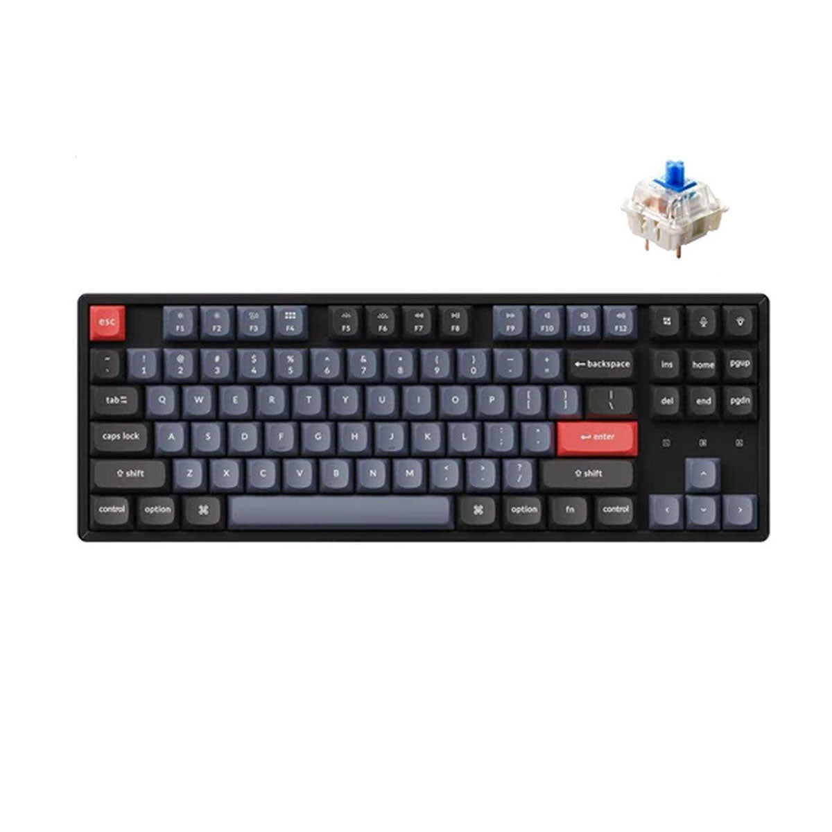 KEYCHRON K8 Pro QMK/VIA RGB Backlight Aluminum Hot-Swappable Wireless Mechanical Keyboard (Gateron G Pro Blue Switch) (K8P-J2)