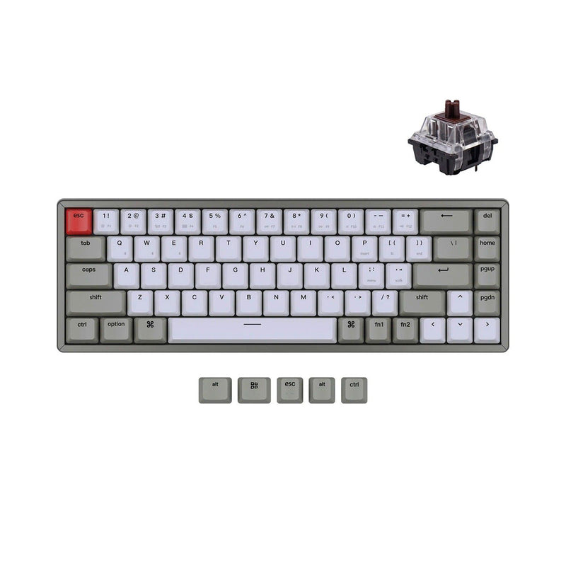 Keychron K6 Non-Backlight Aluminum Wireless Mechanical Keyboard (Gateron Brown Switch) (K6L3)