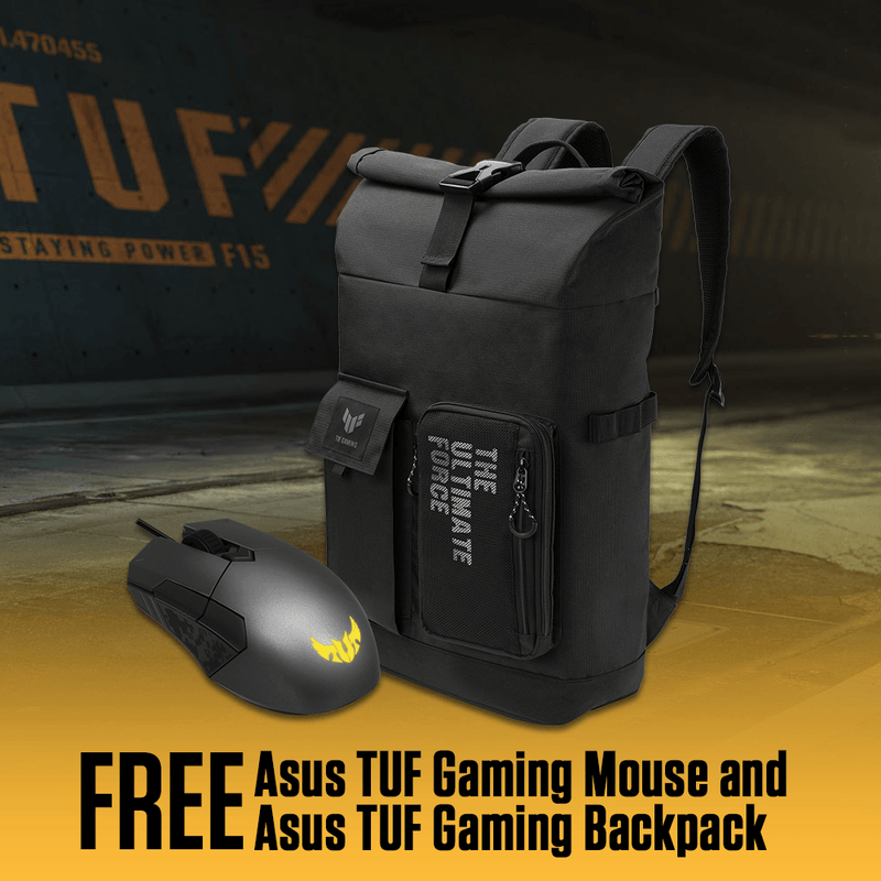 ASUS TUF F15 FX506HM-HN094T GAMING LAPTOP | 15.6" FHD| i7-11800H | 8GB DDR4 | 1TB SSD | RTX 3060 | WIN10 + ASUS TUF GAMING MOUSE + ASUS TUF GAMING BACKPACK - DataBlitz
