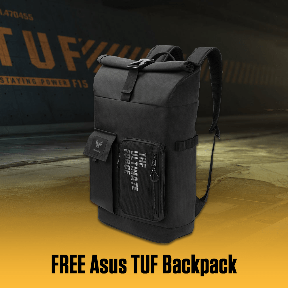ASUS TUF F15 FX506HE-HN054T GAMING LAPTOP (ECLIPSE GRAY) | 15.6" FHD | i5-11400H | 8GB DDR4 | 1TB SSD | RTX 3050 TI | WIN10 + TUF GAMING BACKPACK - DataBlitz