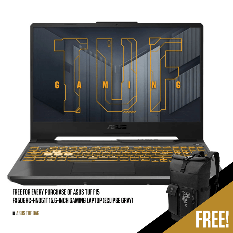 ASUS TUF F15 FX506HC-HN051T GAMING LAPTOP | 15.6" FHD | i5-11400H | 8GB DDR4 | 512GB SSD | RTX™ 3050 | WIN10 + ASUS TUF BAG - DataBlitz