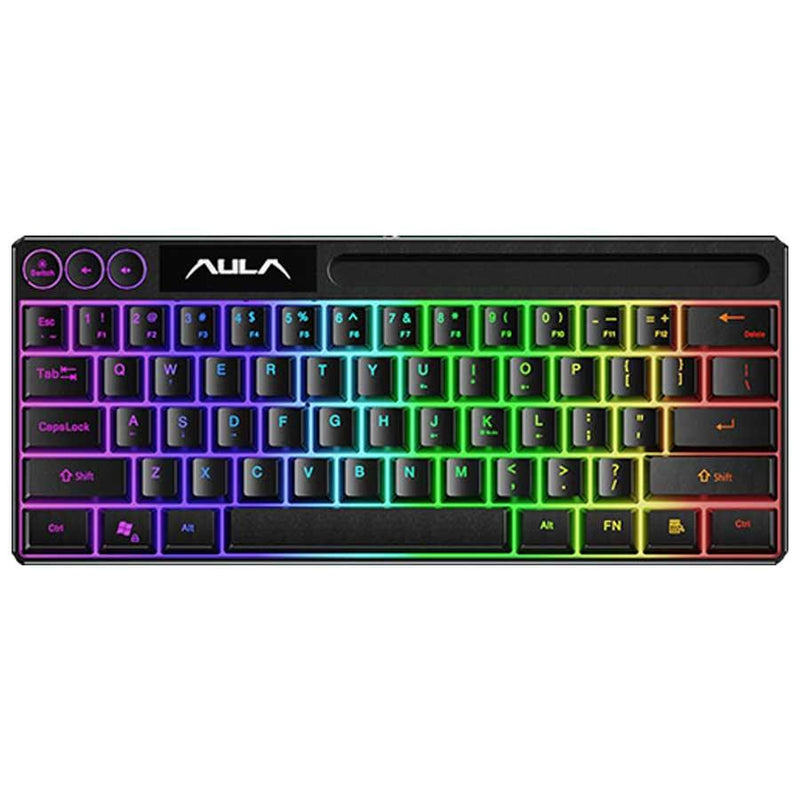 Aula Wind F3061 Membrane RGB TKL Wired Silicone Keyboard (Black) - DataBlitz