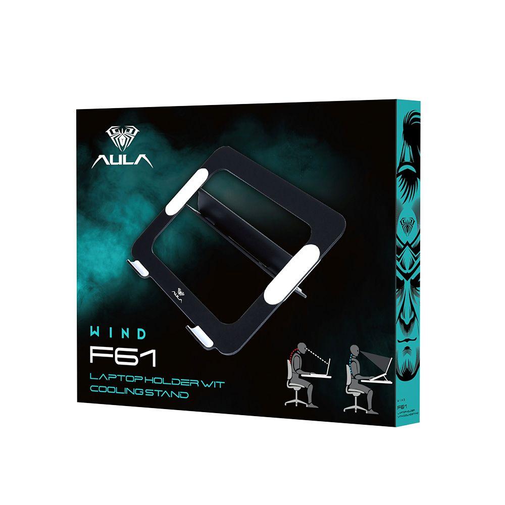 AULA WIND F61 LAPTOP HOLDER WITH COOLING STAND (BLACK) - DataBlitz