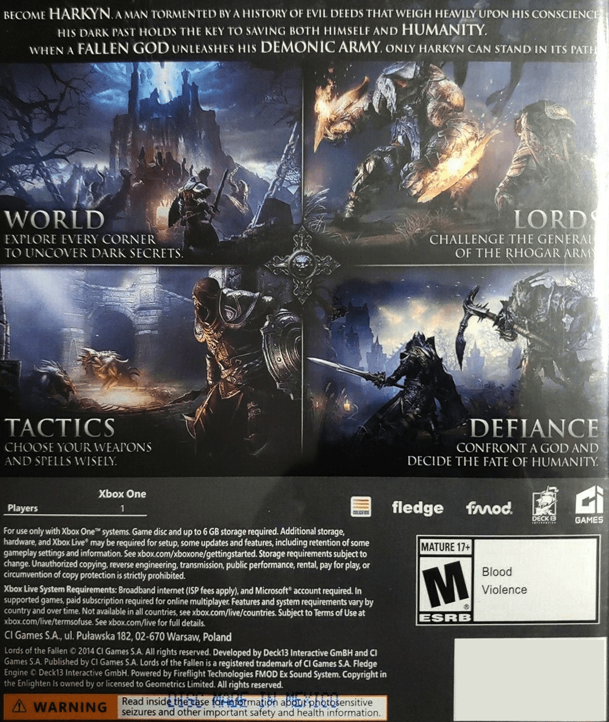 XBOXONE LORDS OF THE FALLEN (US) - DataBlitz