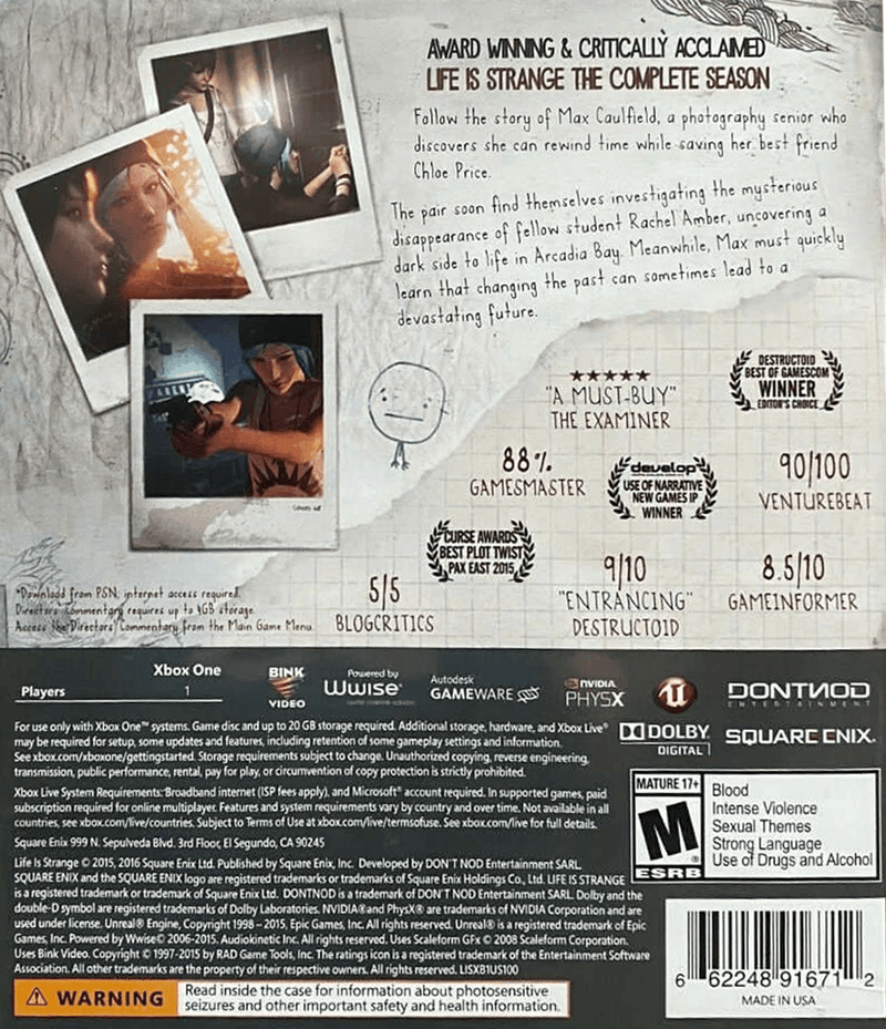 XBOXONE LIFE IS STRANGE (US) - DataBlitz