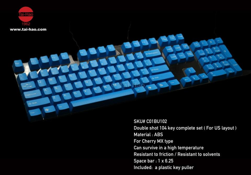 TAIHAO DOUBLE SHOT ABS KEYCAPS SET FOR CHERRY MX SWITCH (104-KEYS) (SKY BLUE DS) (C01BU102) - DataBlitz