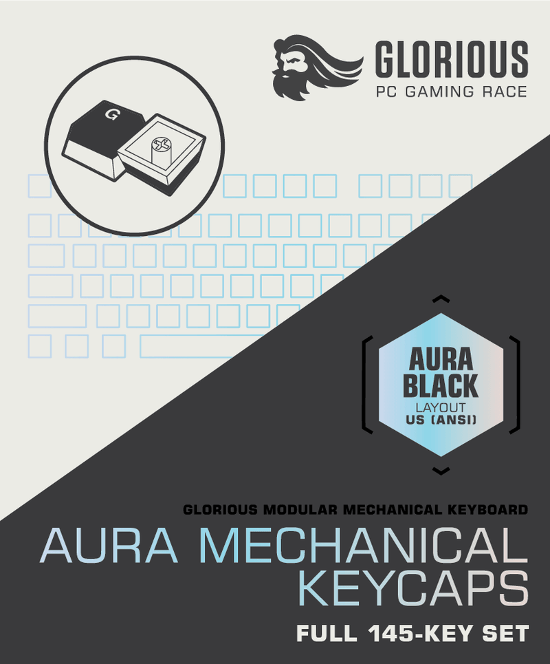 GLORIOUS AURA MECHANICAL KEYCAPS V2 (BLACK) - DataBlitz