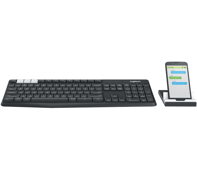 LOGITECH K375S MULTI-DEVICE WIRELESS KEYBOARD AND STAND COMBO (CHARCOAL BLACK) - DataBlitz