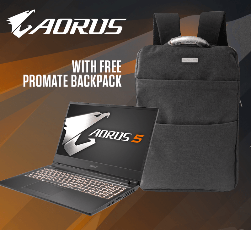 GIGABYTE AORUS 5 MB 5PH1001SH 15.6" GAMING LAPTOP + PROMATE BACKPACK - DataBlitz