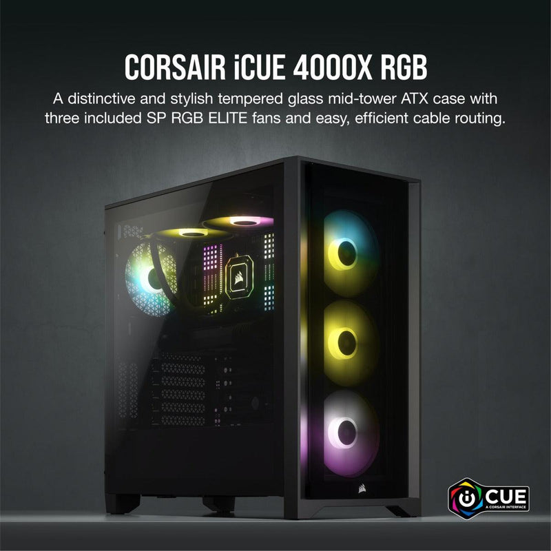 Corsair iCUE 4000X RGB Tempered Glass Mid-Tower ATX Case