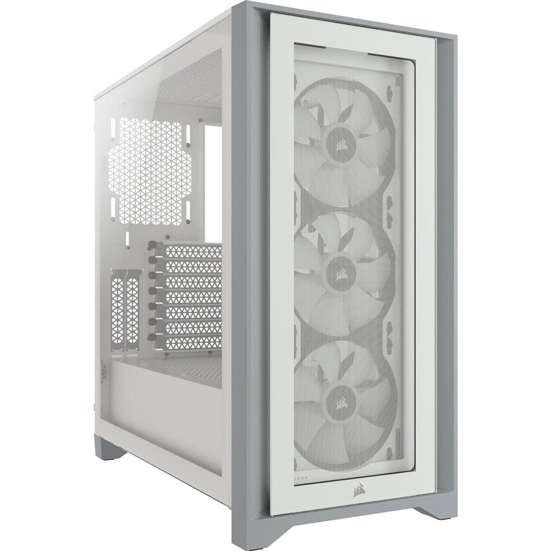 Corsair iCUE 4000X RGB Tempered Glass Mid-Tower ATX Case (White) - DataBlitz