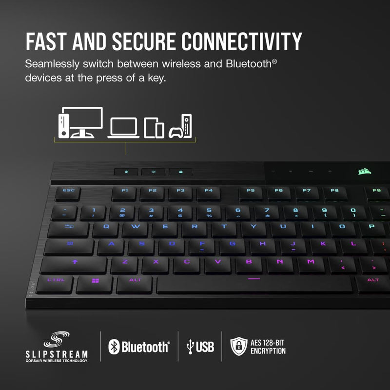 Corsair K100 Air Wireless RGB Ultra-Thin Mechanical Gaming Keyboard (Cherry MX Ultra Low Profile Tactile) - DataBlitz