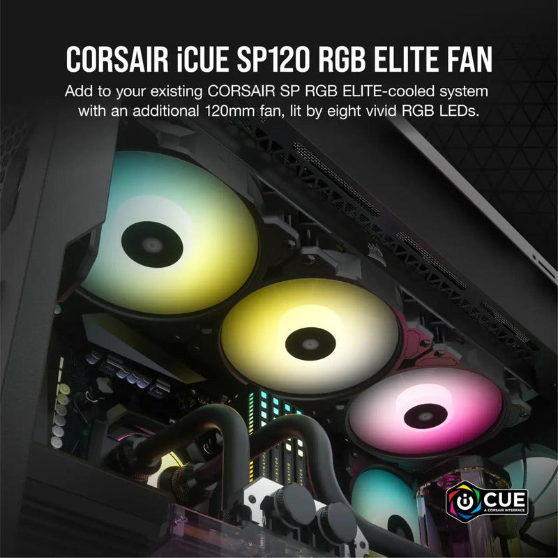 Corsair SP120 RGB Elite Performance 120mm PWM Fan (Single Pack) - DataBlitz