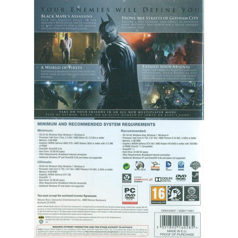 Batman Arkham Origins PC DVD-ROM (EU) - DataBlitz