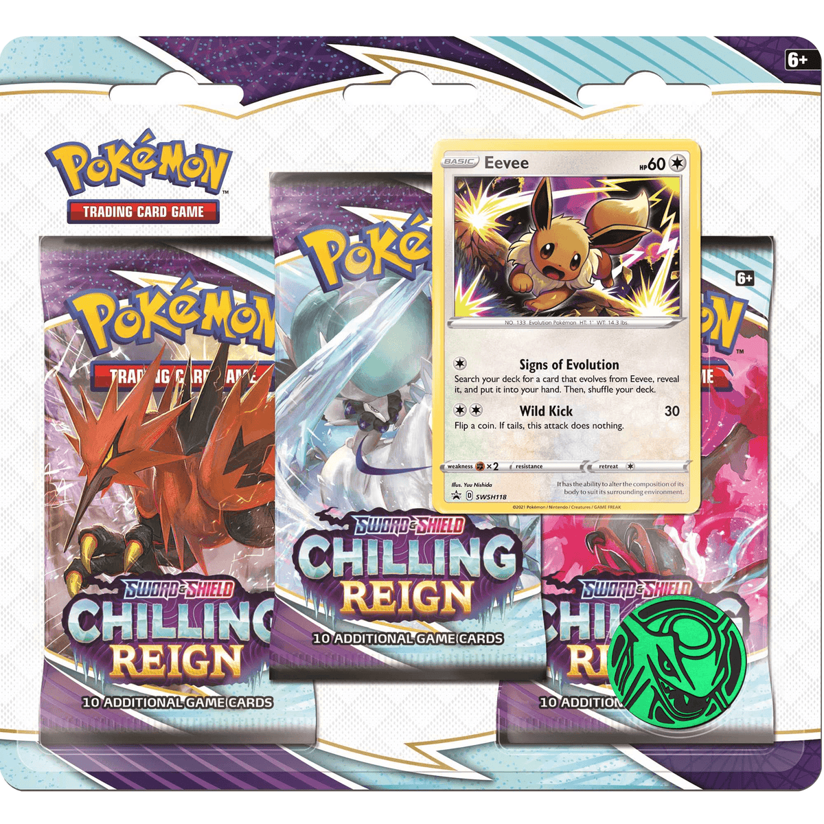 POKEMON TRADING CARD GAME SS6 SWORD & SHIELD CHILLING REIGN 3 BLISTERS (177-80850) - DataBlitz