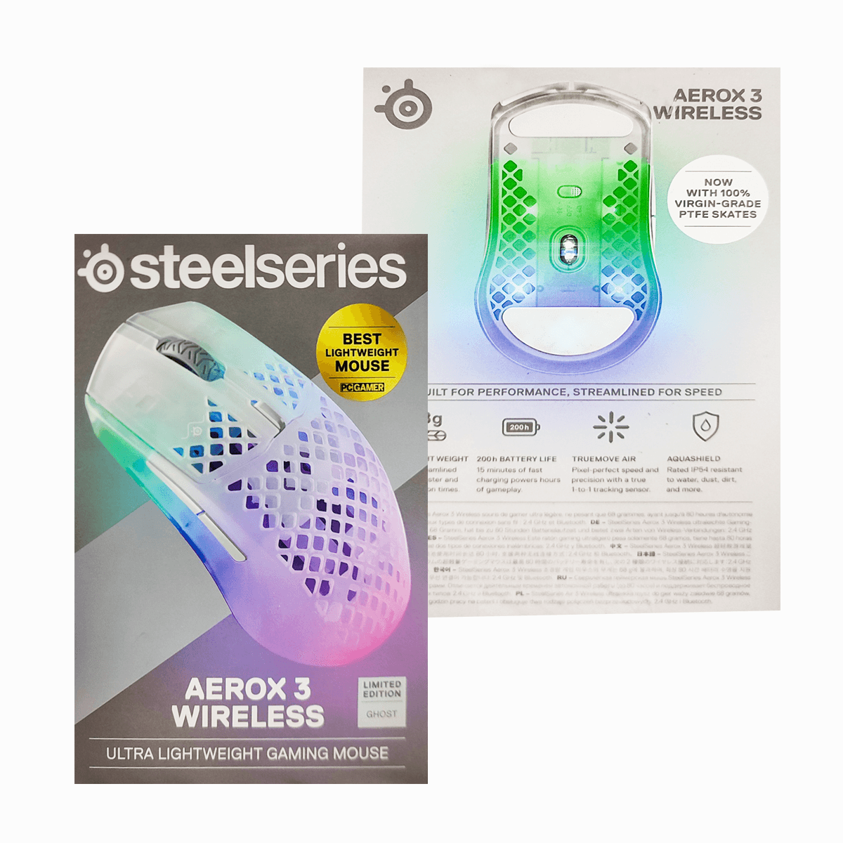 STEELSERIES AEROX 3 WIRELESS ULTRA LIGHTWEIGHT GAMING MOUSE GHOST LIMITED EDITION - DataBlitz
