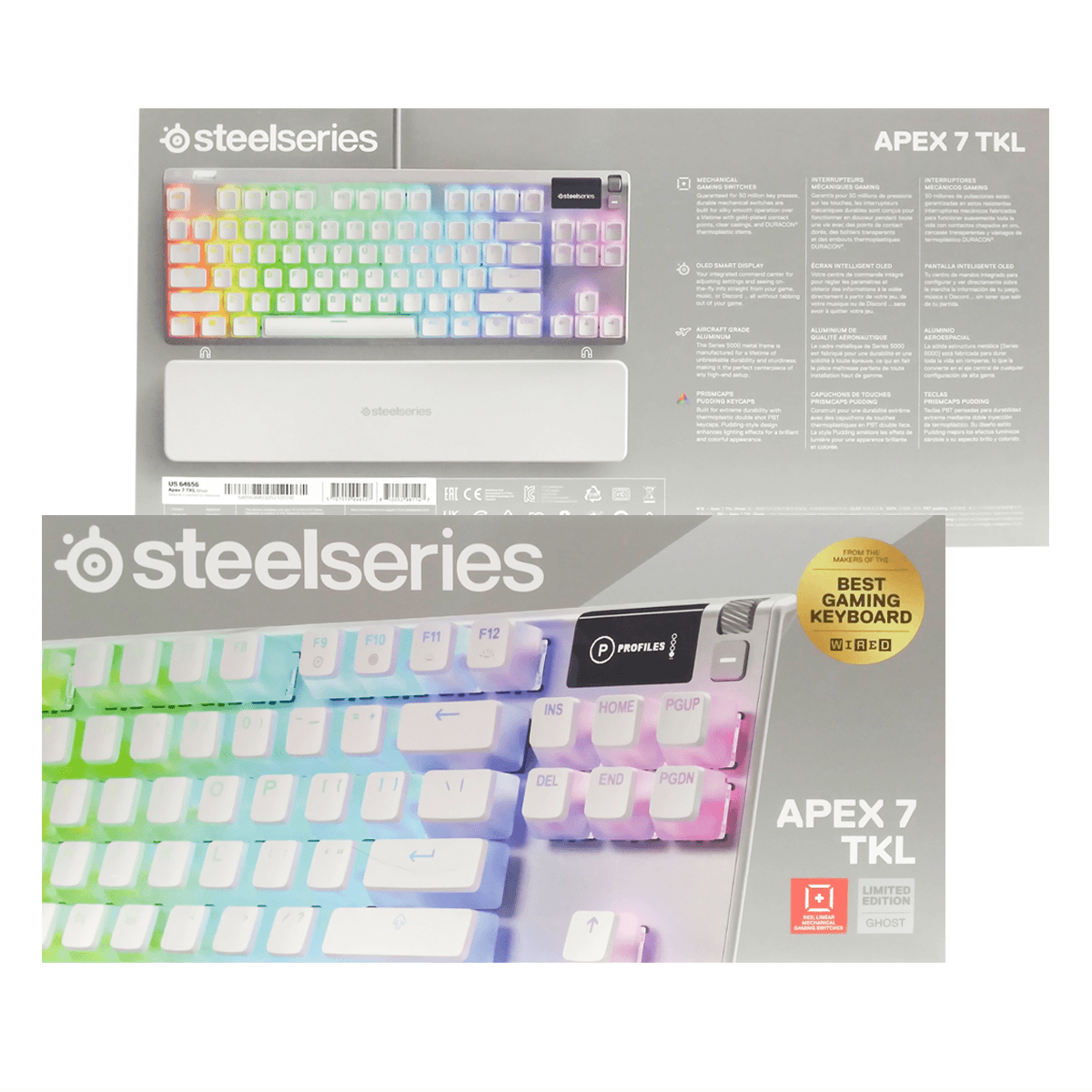 STEELSERIES APEX 7 TKL MECHANICAL GAMING KEYBOARD GHOST LIMITED EDITION (RED LINEAR SWITCH) - DataBlitz