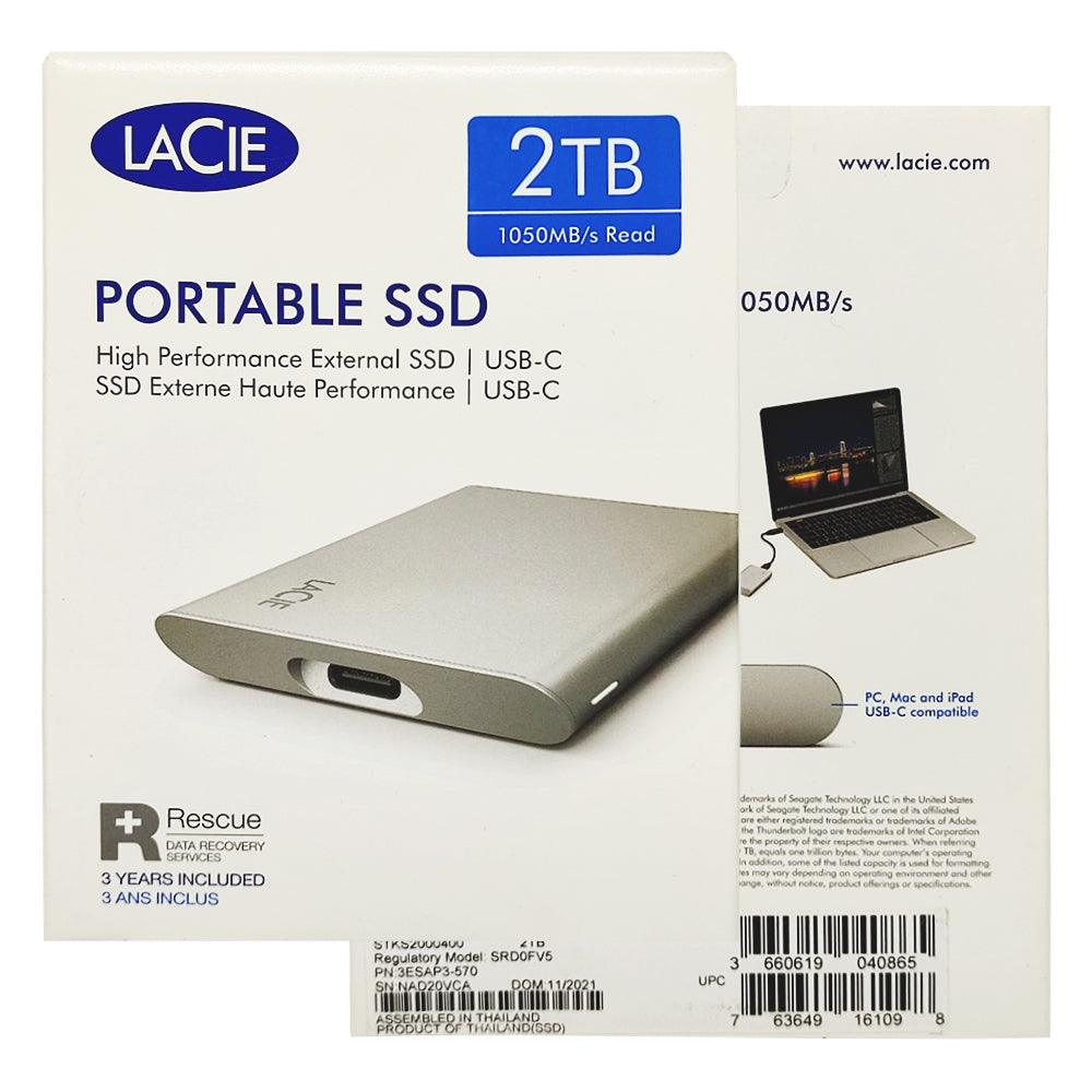 SEAGATE LACIE 2TB USB 3.1 GEN.2 TYPE-C HIGH PERFORMANCE PORTABLE EXTERNAL SSD (STKS2000400) - DataBlitz