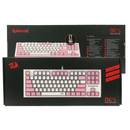 REDRAGON BES WHITE PINK MECHANICAL GAMING KEYBOARD (BLUE SWITCH) (K611-W1B) - DataBlitz