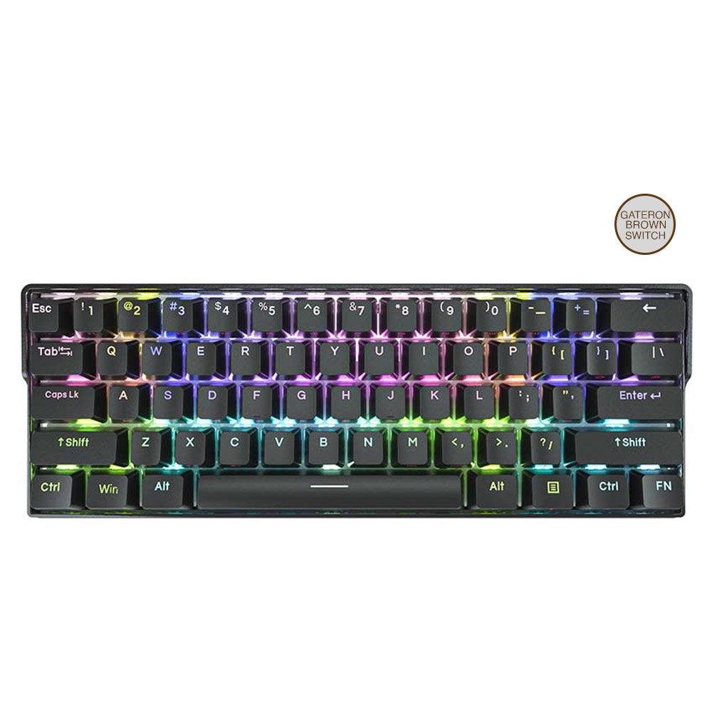KEMOVE DK61 SHADOW BLACK HOT-SWAPPABLE RGB BACKLIT WIRED/BLUETOOTH MECHANICAL KEYBOARD (GATERON BROWN SWITCH) - DataBlitz