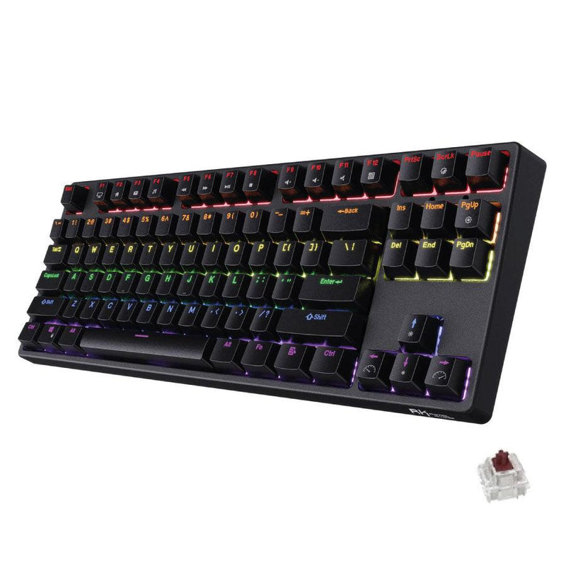 ROYAL KLUDGE RK87 TRI-MODE RGB 87 KEYS HOT SWAPPABLE MECHANICAL KEYBOARD BLACK (BROWN SWITCH) - DataBlitz