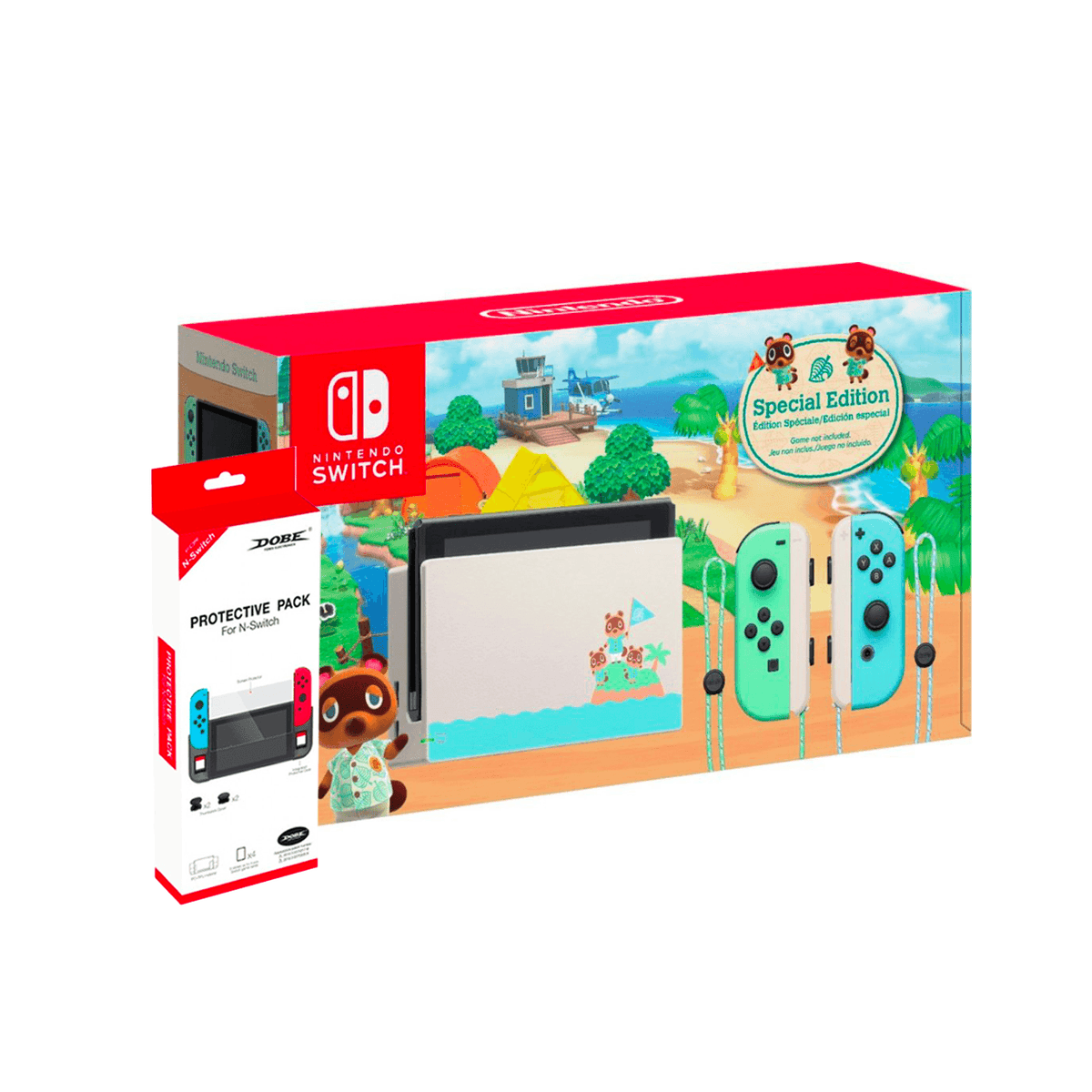 NSW ANIMAL CROSSING CONSOLE + DOBE PROTECTIVE PACK (TNS-1899) BUNDLE - DataBlitz