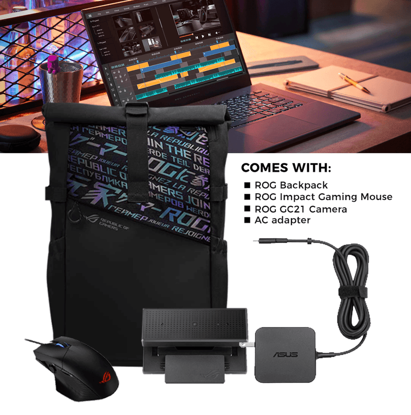 ASUS ROG ZEPHYRUS G15 GA503QM-HQ030TS 15.6" (ECLIPSE GRAY) 15.6-INCH GAMING LAPTOP WITH ROG BACKPACK, ROG IMPACT GAMING MOUSE, ROG GC21 CAMERA - DataBlitz