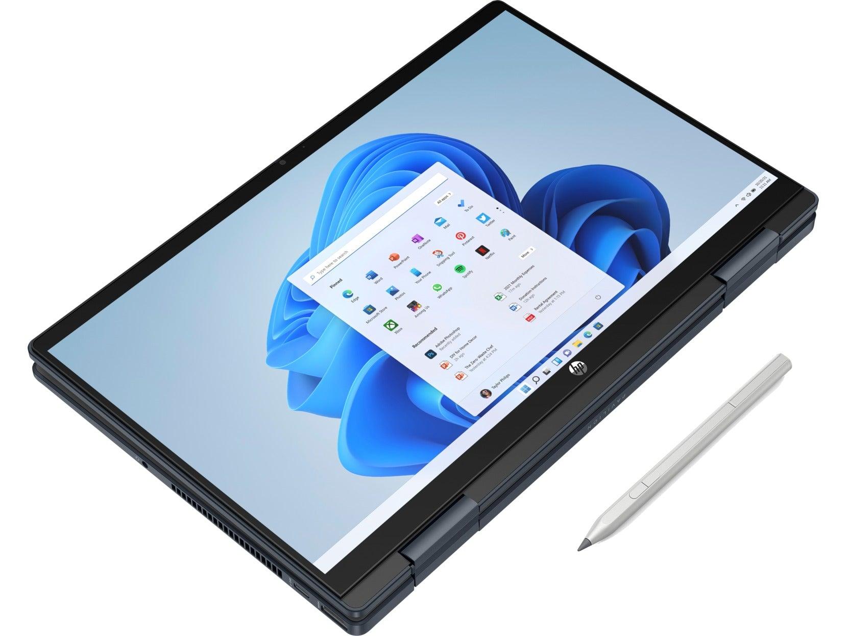 HP Pavilion X360 14-EK0121TU FHD 2-IN-1 Laptop (Space Blue) | 14" FHD | i3-1215U | 8 GB RAM | 512 GB SSD | Intel® UHD Graphics | Windows 11 Home | MS Office H&S 2021 | Stylus Pen | HP Prelude 15.6-Inch Topload Bag - DataBlitz