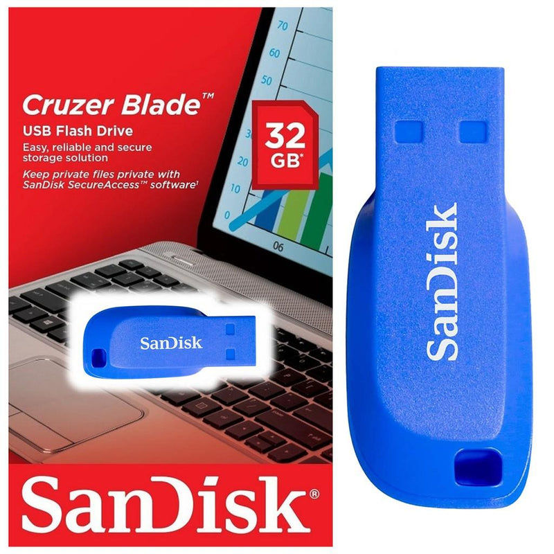 PENDRIVE SANDISK CRUZER BLADE 32GB 2.0 ELECTRIC BLUE