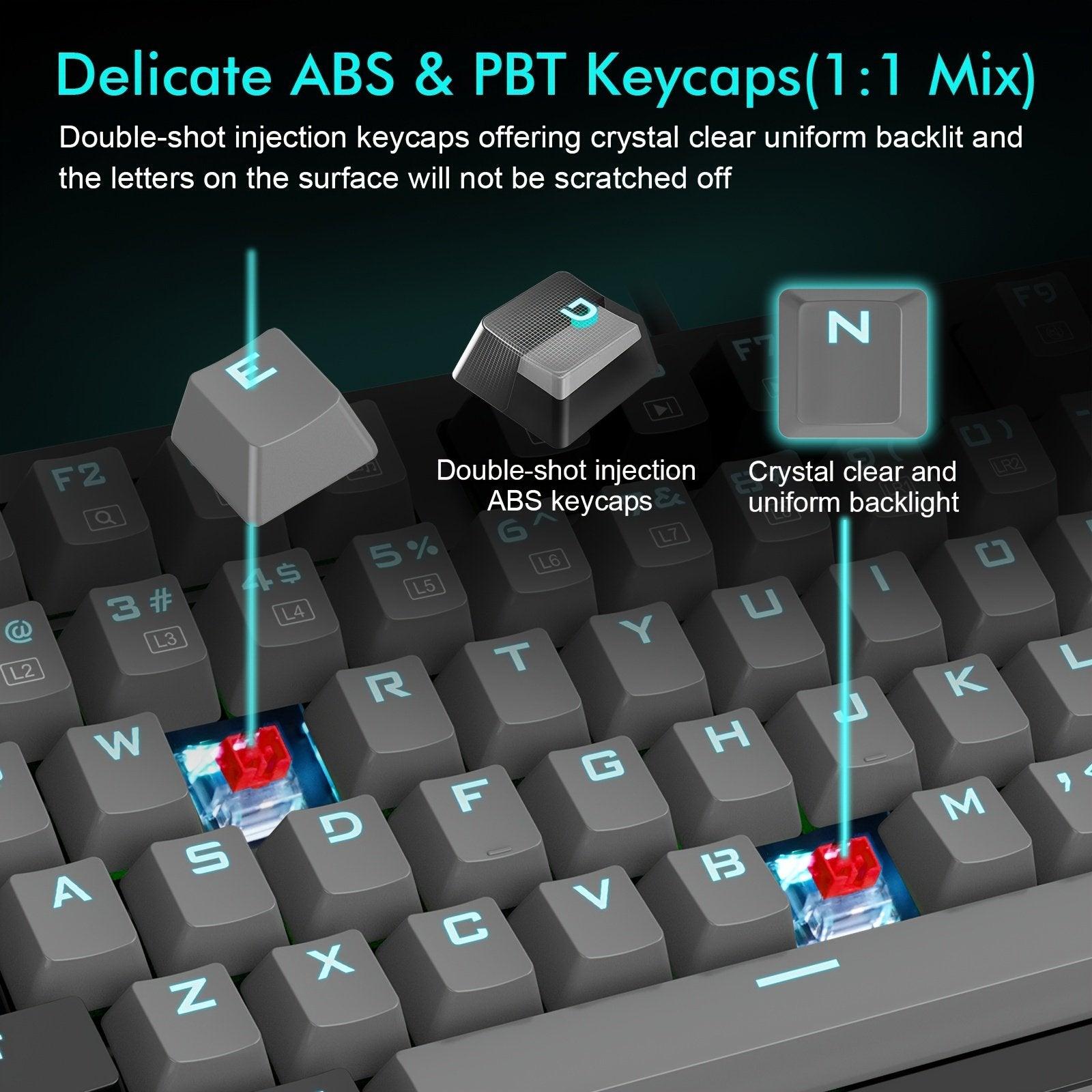 E-YOOSO K-620 Single Light With RGB Side Light 87 Keys Mechanical Keyboard Gray/Black (Red Switch) - DataBlitz