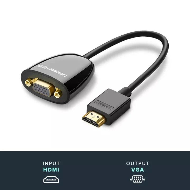 UGREEN HDMI To VGA Converter Without Audio 25CM (Black) (MM105/40253) - DataBlitz