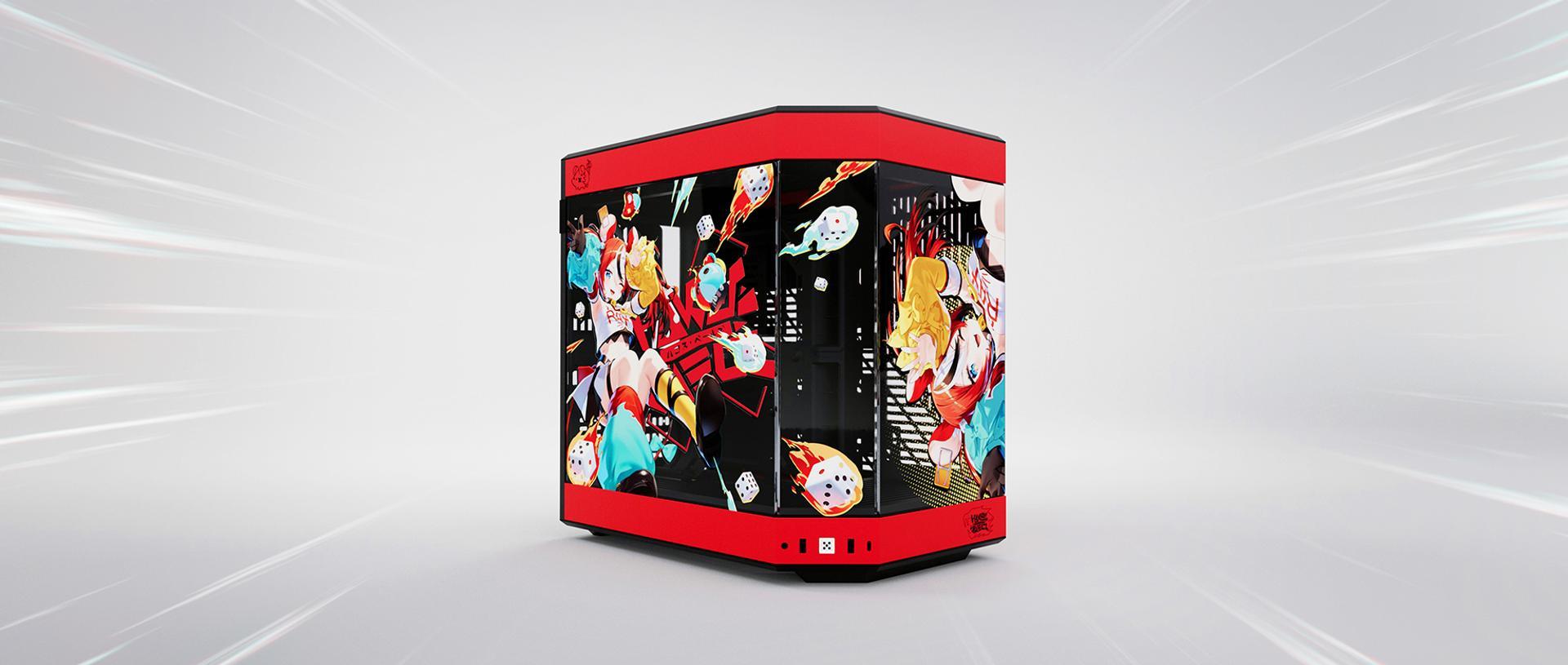 Hyte Hakos Baelz Y60 Mid-Tower ATX Modern Aesthetic Case (Black/Red) + Desk Pad Bundle - DataBlitz