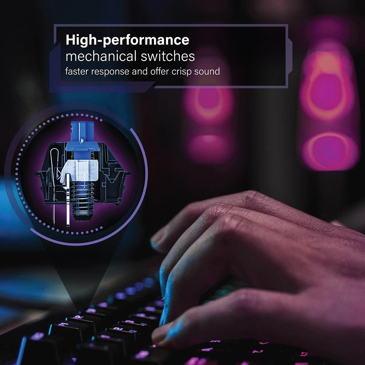 VERTUX COMANDO HIGH PERFORMANCE MECHANICAL GAMING KEYBOARD (BLACK) - DataBlitz