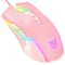 Onikuma CW905 6400 DPI Wired Gaming Mouse 7 Buttons Design RGB (Pink) - DataBlitz