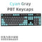 104 Doubleshot OEM PBT Keycaps (Cyan Gray) - DataBlitz