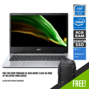 ACER ASPIRE 3 A314-35-P0DC Laptop (Pure Silver) | 14" HD | Pentium Silver N6000 | 8GB DDR4 | 256GB SSD | INTEL UHD | WIN11 + ACER Entry Run Rate Backpack - DataBlitz