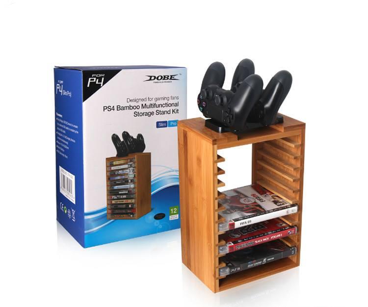 DOBE PS4 BAMBOO MULTIFUNCTIONAL STORAGE STAND KIT (SLIM/PRO) (TP4-026) - DataBlitz