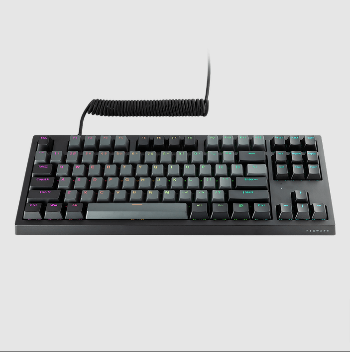 Tecware Phantom+ Elite 87-Keys RGB Wireless/Wired Black Mechanical Keyboard (Pre-Lubed Wraith Orange Tactile Switches) - DataBlitz