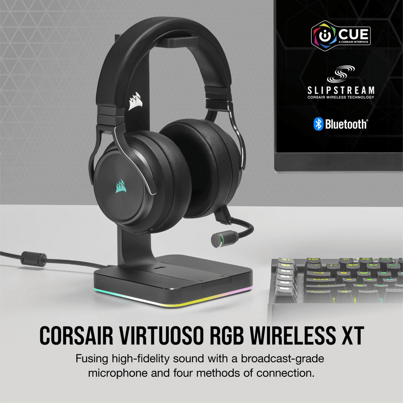 Corsair Virtuoso RGB Wireless XT High-Fidelity Gaming Headset With Spatial Audio (Slate) - DataBlitz
