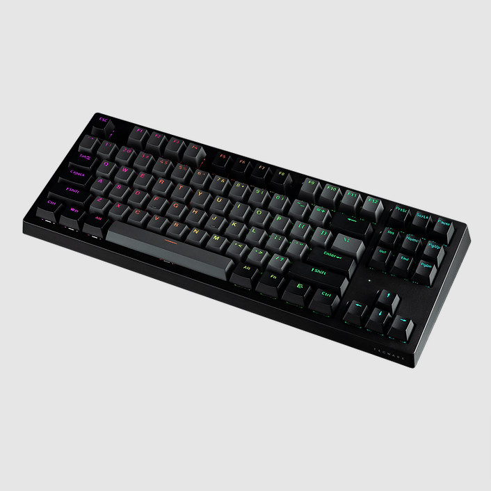 Tecware Phantom+ Elite 87-Keys RGB Wireless/Wired Black Mechanical Keyboard (Pre-Lubed Wraith Orange Tactile Switches) - DataBlitz