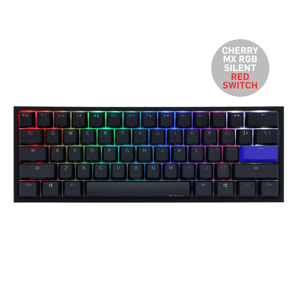 DUCKY ONE 2 MINI V2 RGB LED PBT DOUBLE SHOT MECHANICAL KEYBOARD (CHERRY MX RGB SILENT RED SWITCH) (DKON2061ST-SUSPDAZT1) - DataBlitz